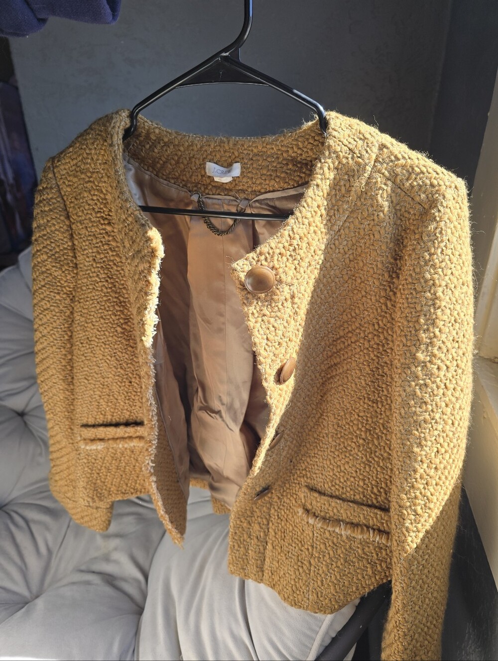 J. Crew Tweed Bouclé Blazer - Mustard